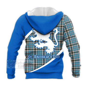 Thompson (Thomson) Family Crest Tartan Knitted Hoodie Celebrate Saint Andrew's Day in Style - Tartan Vibes Clothing