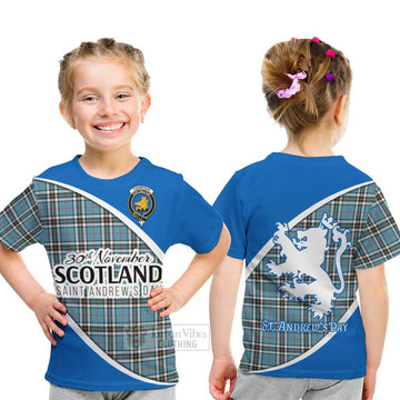 Thompson (Thomson) Family Crest Tartan Kid T-Shirt Celebrate Saint Andrew's Day in Style - Tartan Vibes Clothing