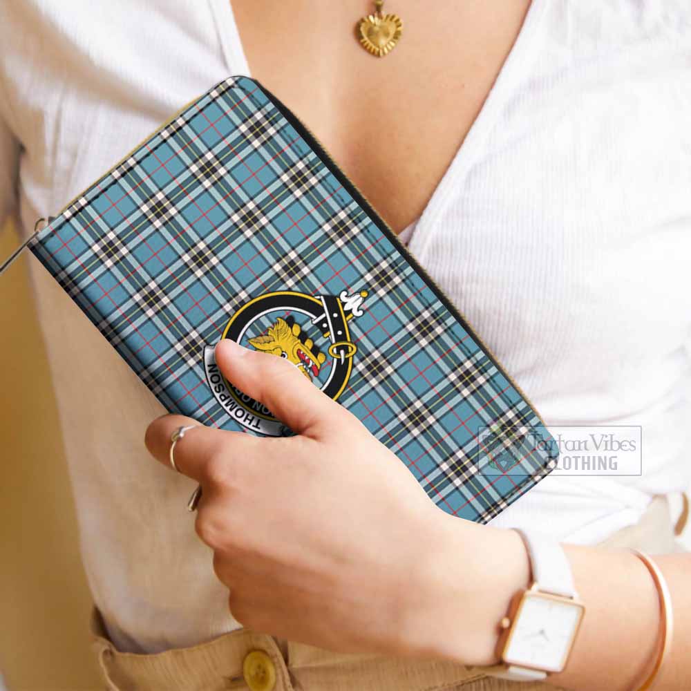 Thompson (Thomson) Tartan Women's Leather Wallet with Family Crest - Tartan Vibes Clothing