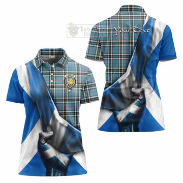 Thompson (Thomson) Tartan Women's Polo Shirt with Family Crest Scotland Patriotic Style - Tartan Vibes Clothing