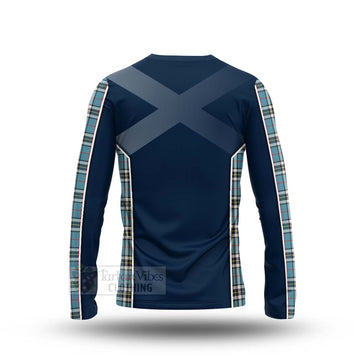 Thompson (Thomson) Tartan Long Sleeve T-Shirt with Family Crest and Scottish Thistle Vibes Sport Style - Tartan Vibes Clothing