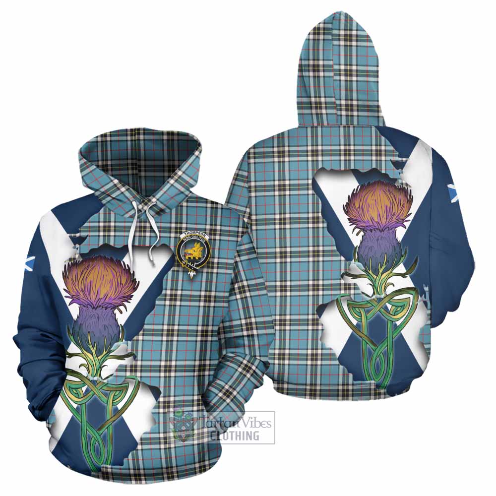 Thompson (Thomson) Tartan Family Crest Hoodie Scottish Thistle Celtic Inspired - Tartan Vibes Clothing