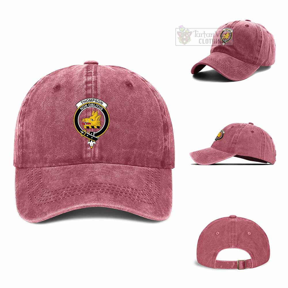 Thompson (Thomson) Family Crest Denim Baseball Cap - 2D-tartanvibesclothing