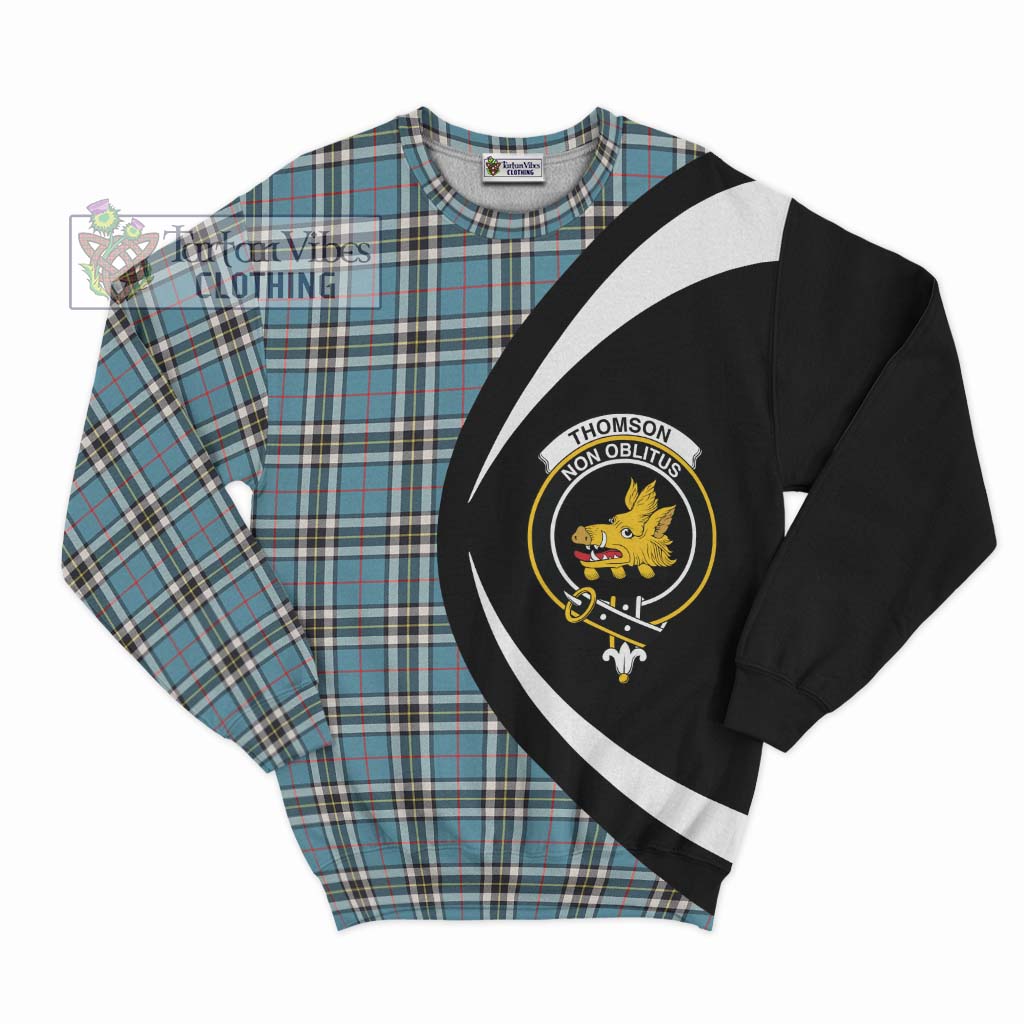 Tartan Vibes Clothing Thomson Tartan Sweatshirt with Family Crest Circle Style