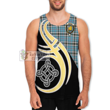 Thompson (Thomson) Tartan Men's Tank Top with Family Crest and Celtic Symbol Style