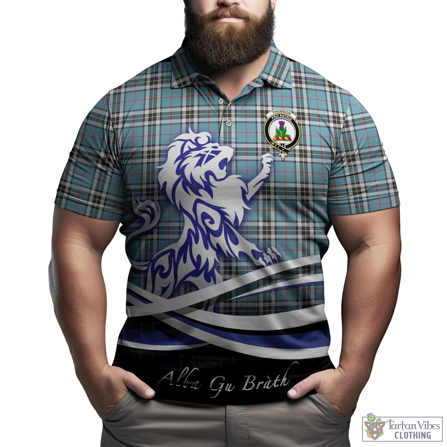 thomson-tartan-polo-shirt-with-alba-gu-brath-regal-lion-emblem