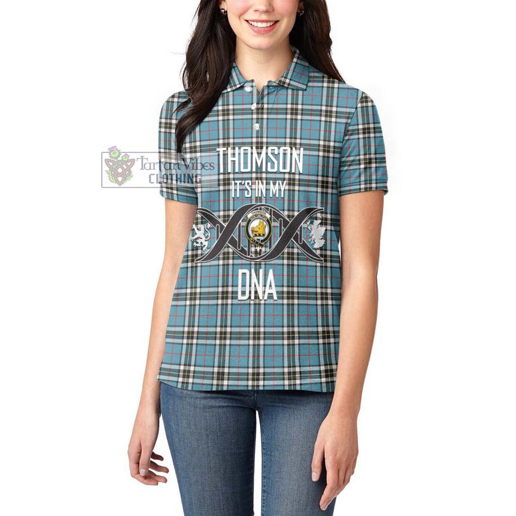 Thompson (Thomson) Tartan Women's Polo Shirt with Family Crest DNA In Me Style Women - Tartanvibesclothing Shop