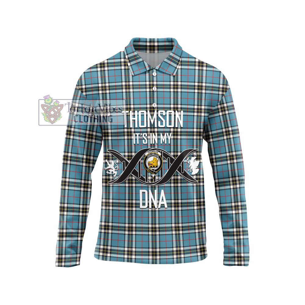 Thompson (Thomson) Tartan Long Sleeve Polo Shirt with Family Crest DNA In Me Style Unisex - Tartanvibesclothing Shop