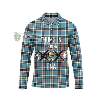 Thompson (Thomson) Tartan Long Sleeve Polo Shirt with Family Crest DNA In Me Style