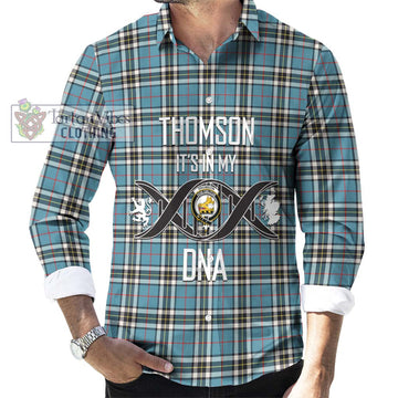 Thompson (Thomson) Tartan Long Sleeve Button Shirt with Family Crest DNA In Me Style