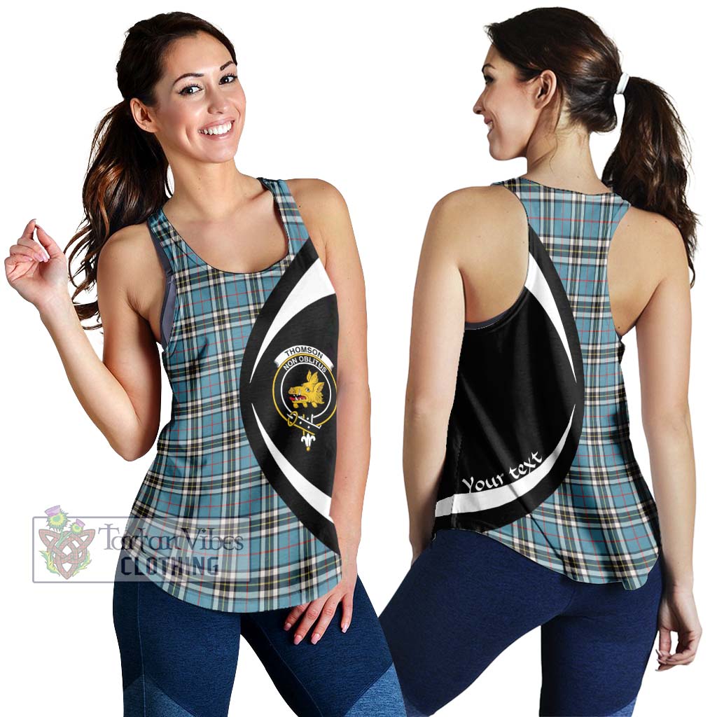 Thompson (Thomson) Tartan Women's Racerback Tanks with Family Crest Circle Style 4XL - Tartan Vibes Clothing