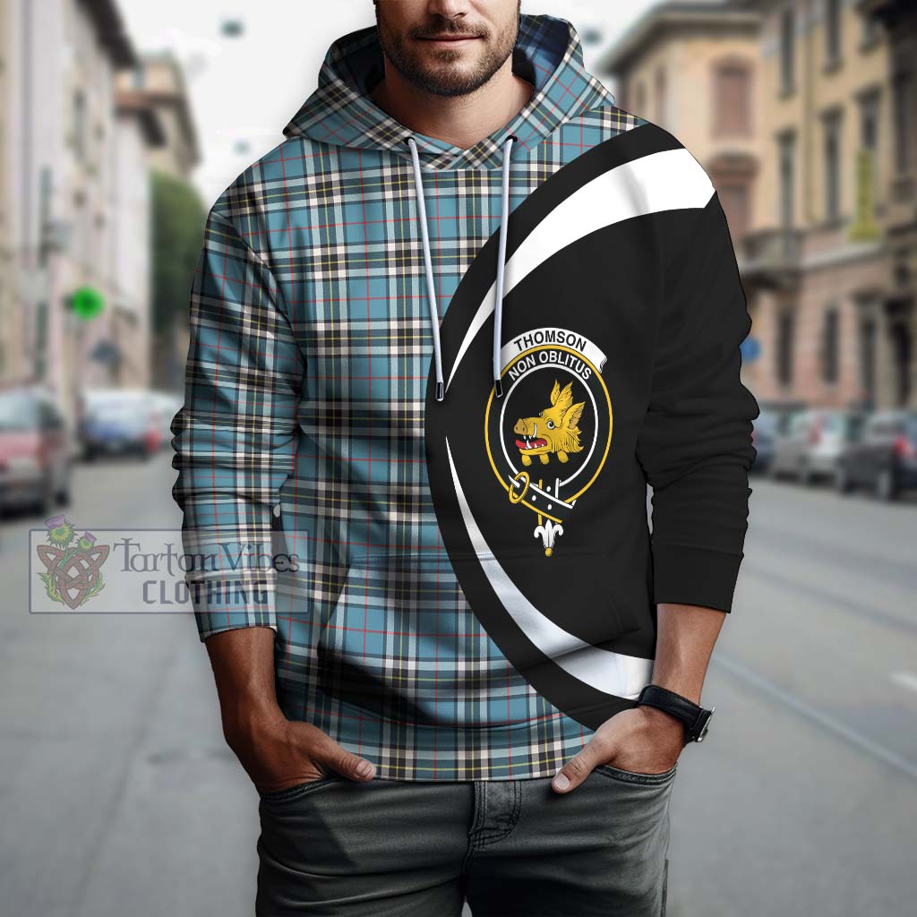 Thompson (Thomson) Tartan Hoodie with Family Crest Circle Style Zip Hoodie - Tartan Vibes Clothing