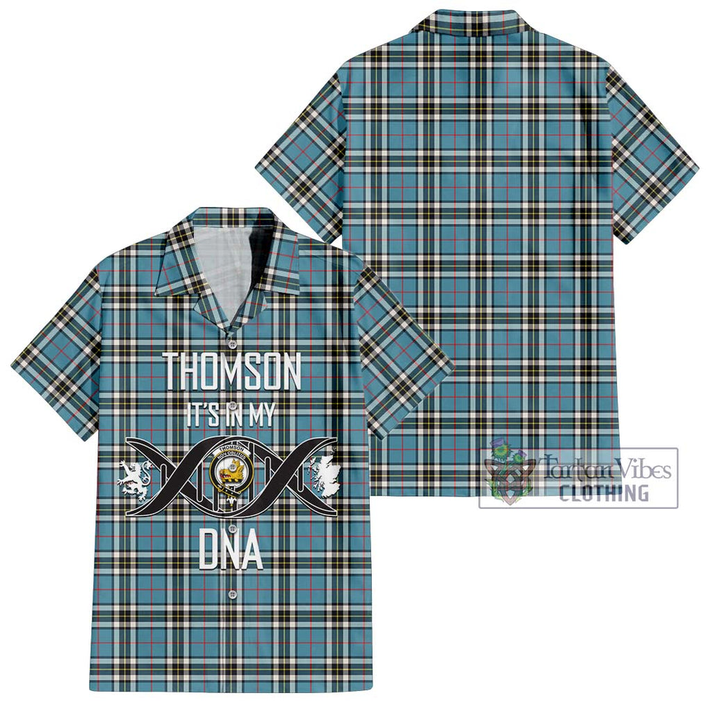 Thompson (Thomson) Tartan Short Sleeve Button Shirt with Family Crest DNA In Me Style Kid - Tartanvibesclothing Shop