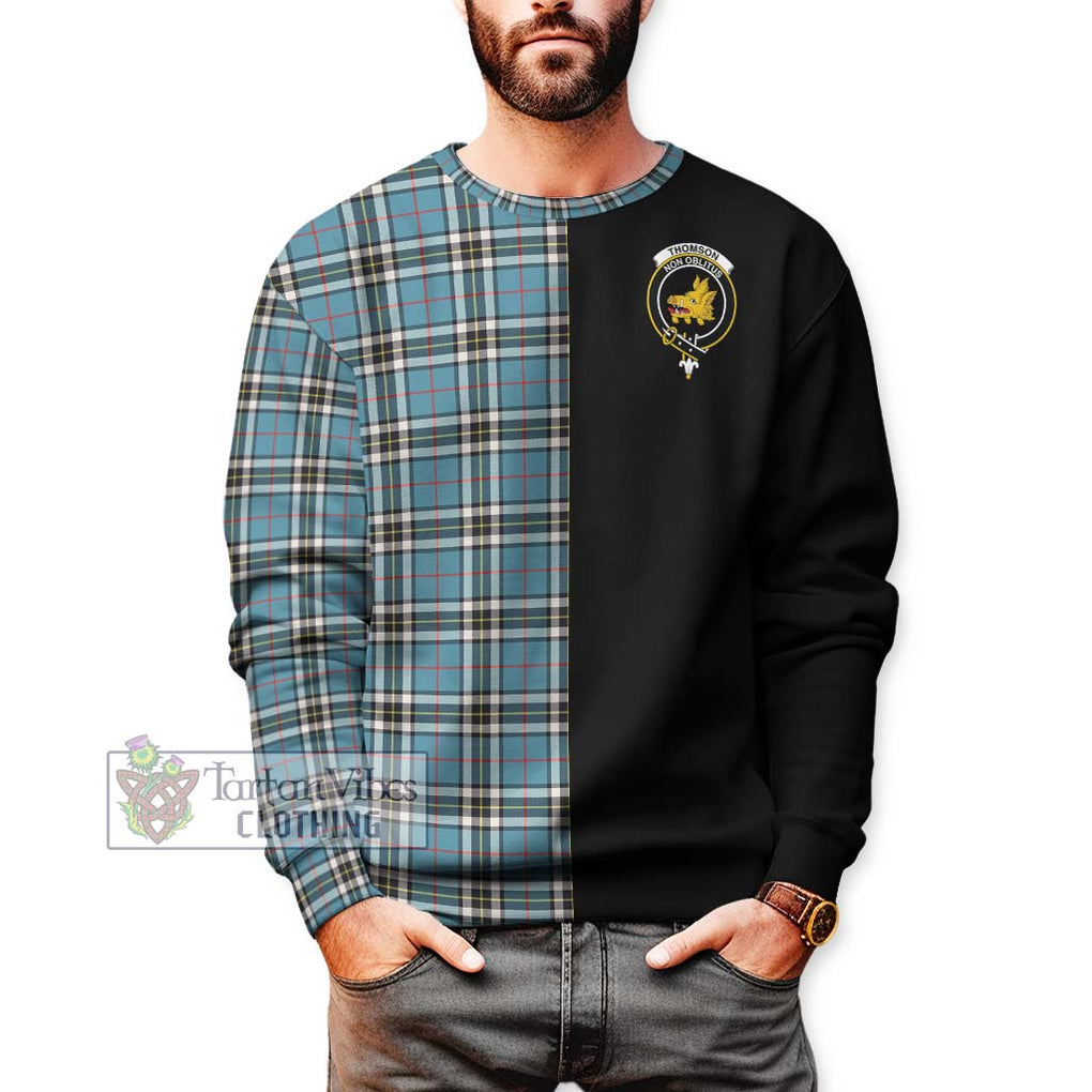 Thompson (Thomson) Tartan Sweatshirt with Family Crest and Half Of Me Style Unisex - Tartanvibesclothing Shop