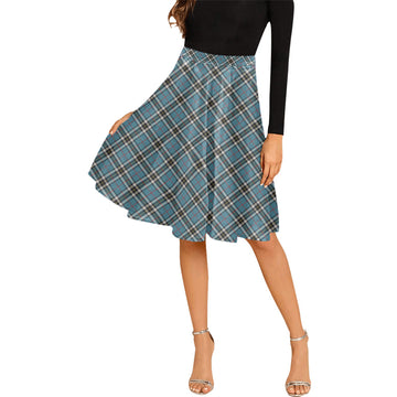 Thompson (Thomson) Tartan Melete Pleated Midi Skirt Cross Style