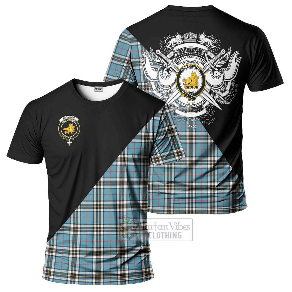 Thompson (Thomson) Tartan T-Shirt with Family Crest and Military Logo Style Kid's Shirt - Tartanvibesclothing Shop