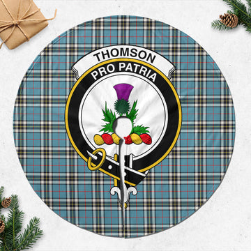 Thompson (Thomson) Tartan Christmas Tree Skirt with Family Crest