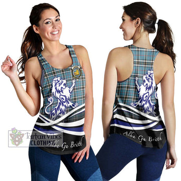 Thompson (Thomson) Tartan Women's Racerback Tanks with Alba Gu Brath Regal Lion Emblem