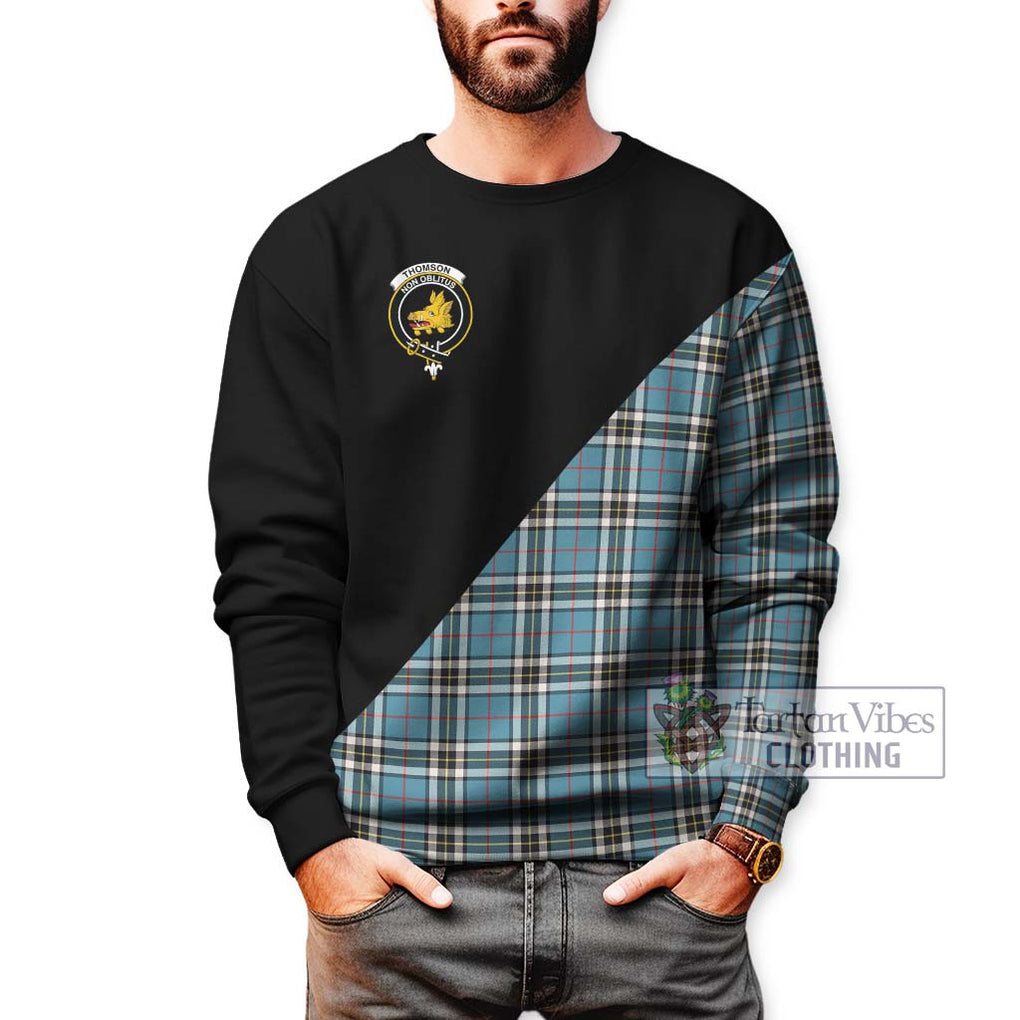 Thompson (Thomson) Tartan Sweatshirt with Family Crest and Military Logo Style Unisex - Tartanvibesclothing Shop