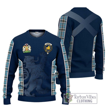 Thompson (Thomson) Tartan Ugly Sweater with Family Crest and Lion Rampant Vibes Sport Style