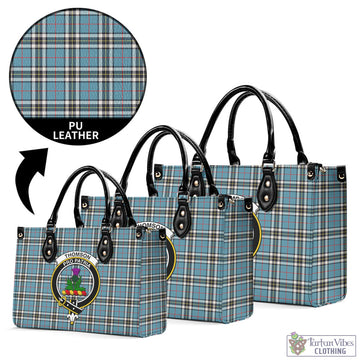 Thompson (Thomson) Tartan Luxury Leather Handbags with Family Crest