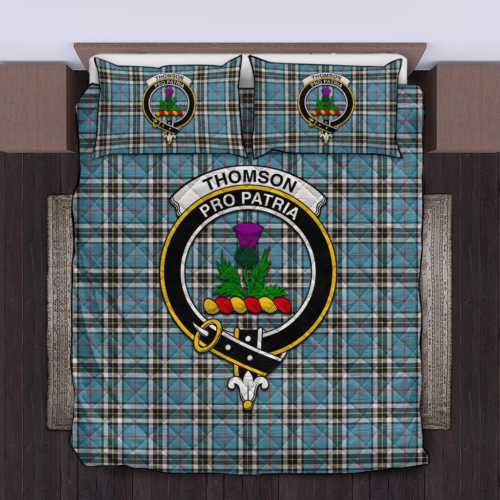 Thompson (Thomson) Tartan Quilt Bed Set with Family Crest Twin - Tartan Vibes Clothing