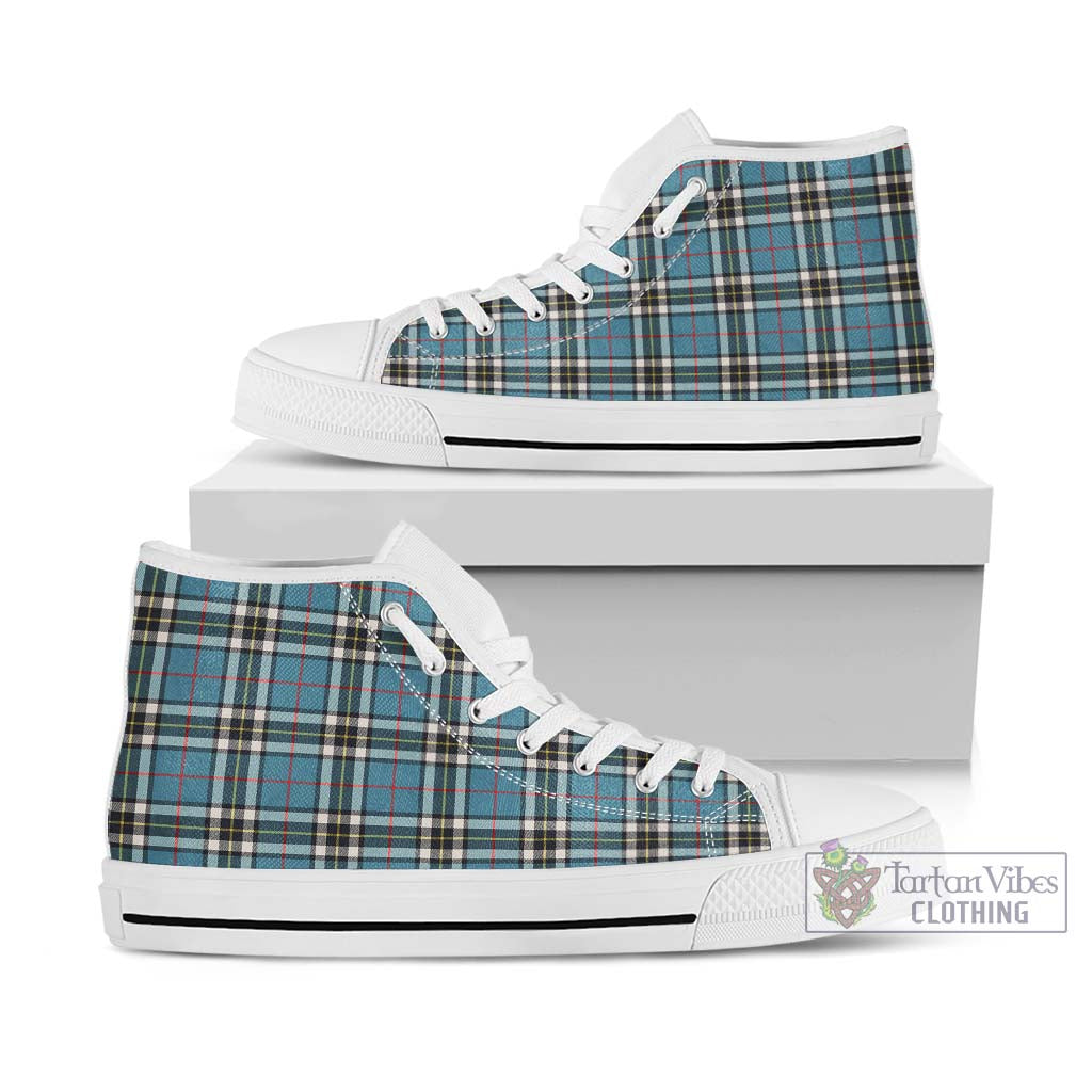 Thompson (Thomson) Tartan High Top Shoes Kid High Top - White Sole - Tartan Vibes Clothing