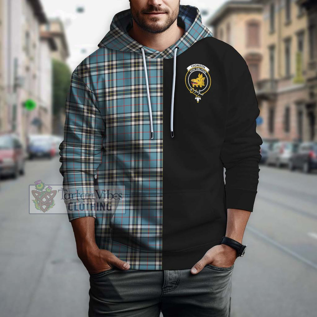 Thompson (Thomson) Tartan Hoodie with Family Crest and Half Of Me Style Zip Hoodie - Tartanvibesclothing Shop