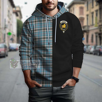 Thompson (Thomson) Tartan Hoodie with Family Crest and Half Of Me Style