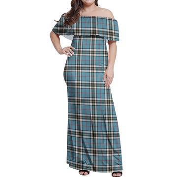 Thompson (Thomson) Tartan Off Shoulder Long Dress