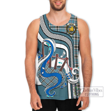 Thompson (Thomson) Tartan Men's Tank Top with Epic Bagpipe Style