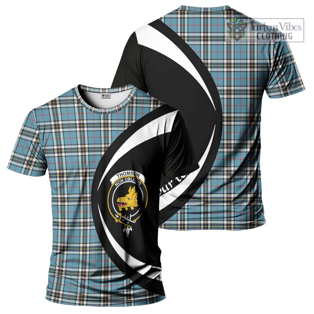 Tartan Vibes Clothing Thomson Tartan T-Shirt with Family Crest Circle Style