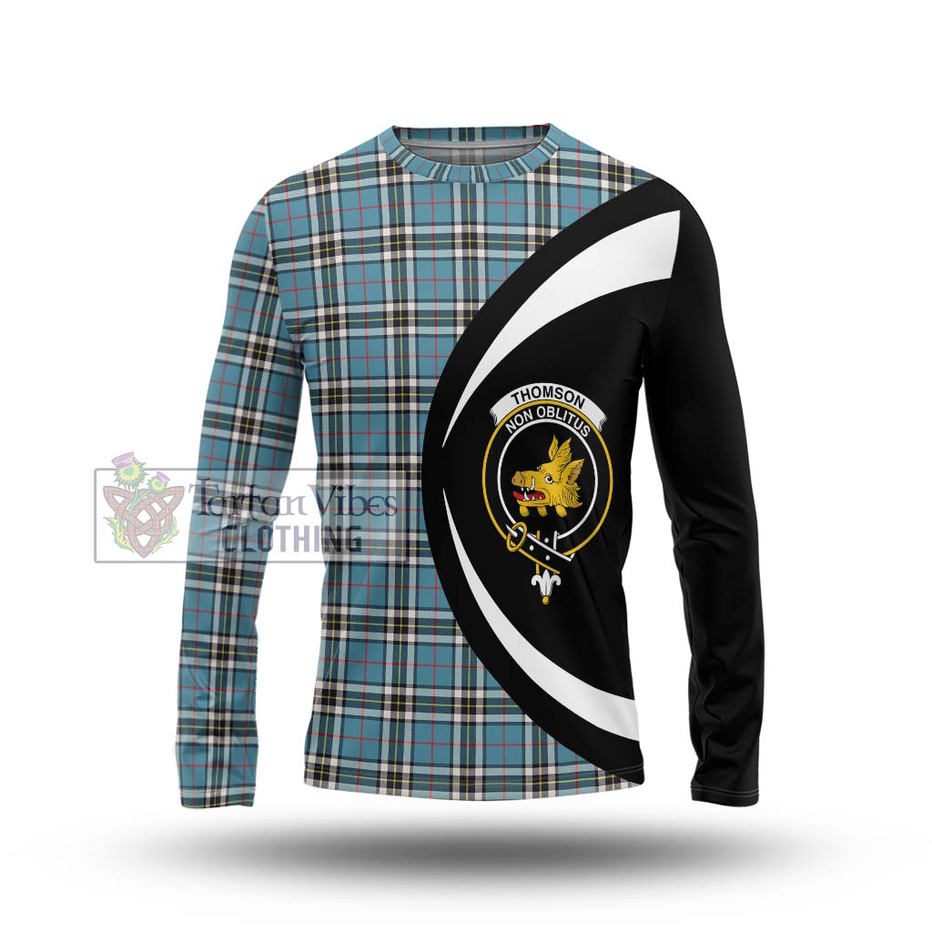 Thompson (Thomson) Tartan Long Sleeve T-Shirt with Family Crest Circle Style Unisex - Tartan Vibes Clothing