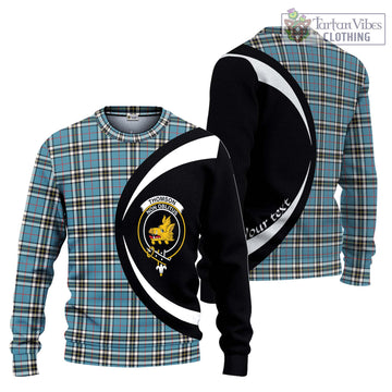 Thompson (Thomson) Tartan Ugly Sweater with Family Crest Circle Style