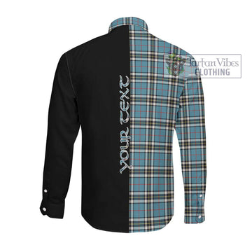 Thompson (Thomson) Tartan Long Sleeve Button Shirt with Family Crest and Half Of Me Style