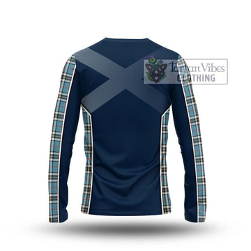 Thompson (Thomson) Tartan Long Sleeve T-Shirt with Family Crest and Lion Rampant Vibes Sport Style