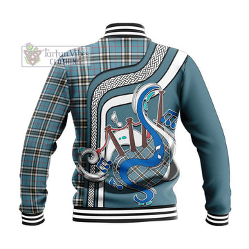 Thompson (Thomson) Tartan Baseball Jacket with Epic Bagpipe Style