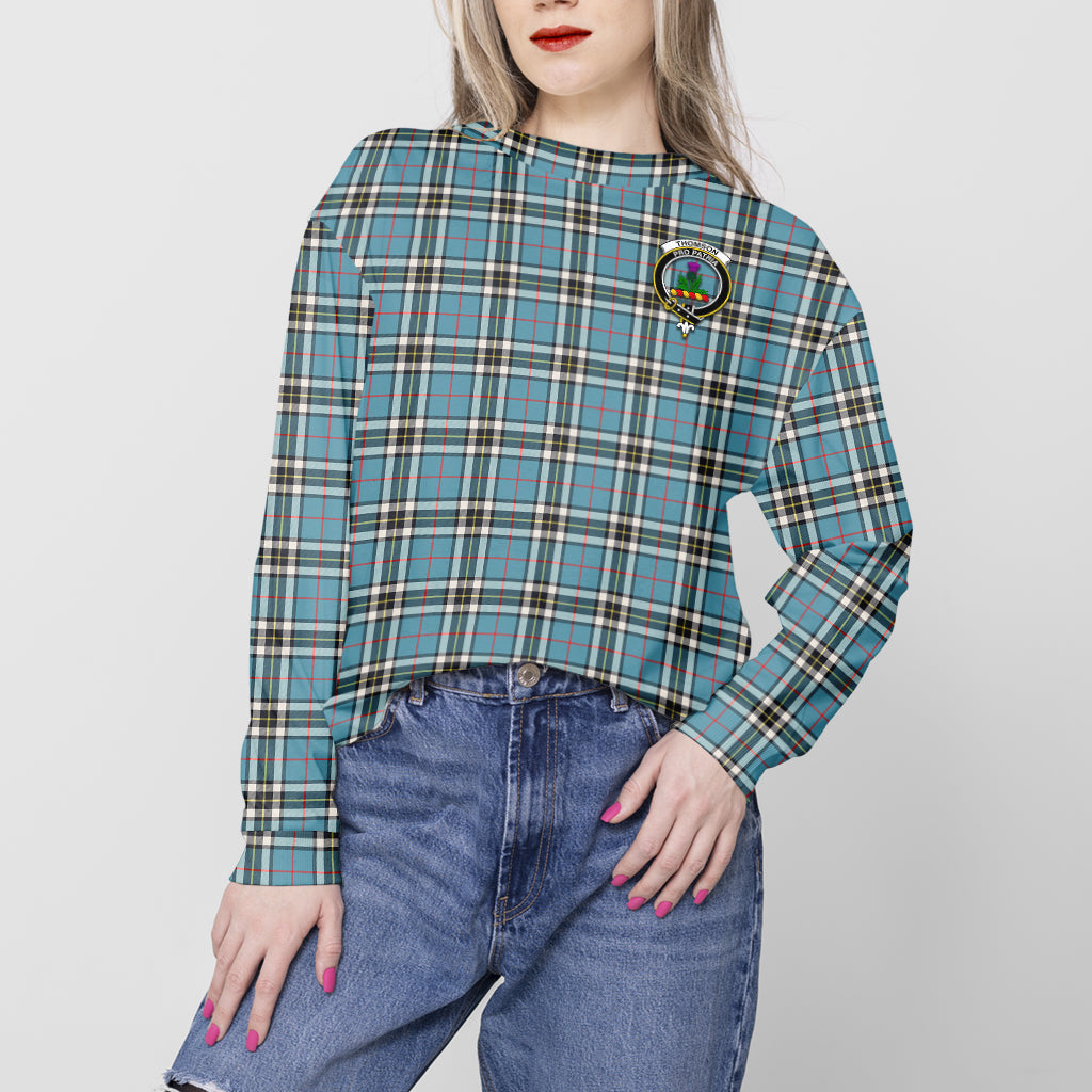 Thompson (Thomson) Tartan Sweatshirt with Family Crest - Tartan Vibes Clothing