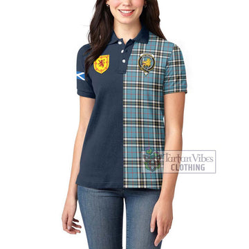 Thompson (Thomson) Tartan Women's Polo Shirt Alba with Scottish Lion Royal Arm Half Style