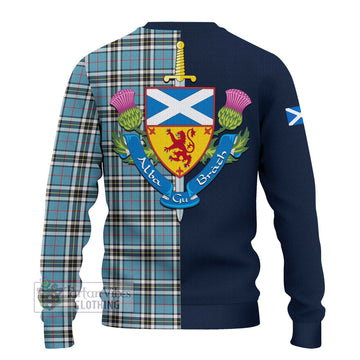 Thompson (Thomson) Tartan Ugly Sweater with Scottish Lion Royal Arm Half Style