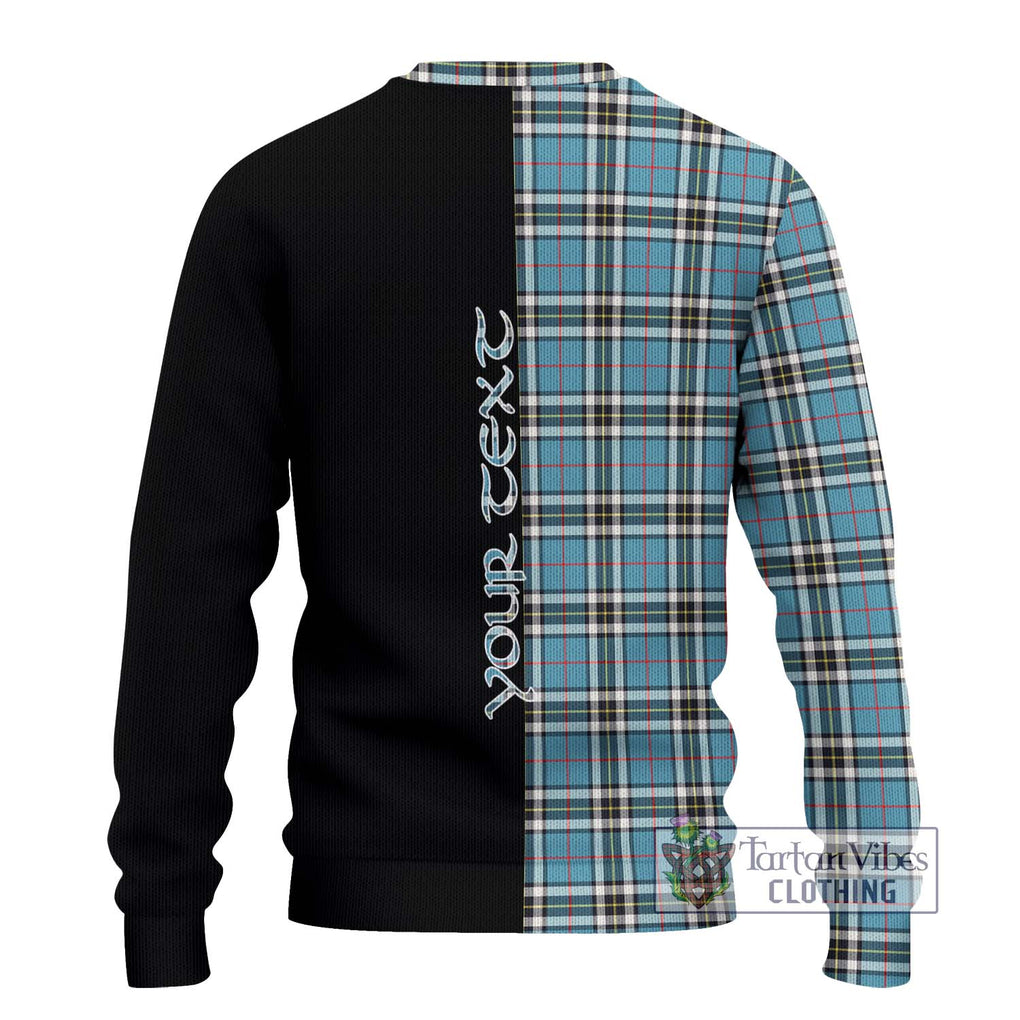 Thompson (Thomson) Tartan Knitted Sweater with Family Crest and Half Of Me Style - Tartanvibesclothing Shop