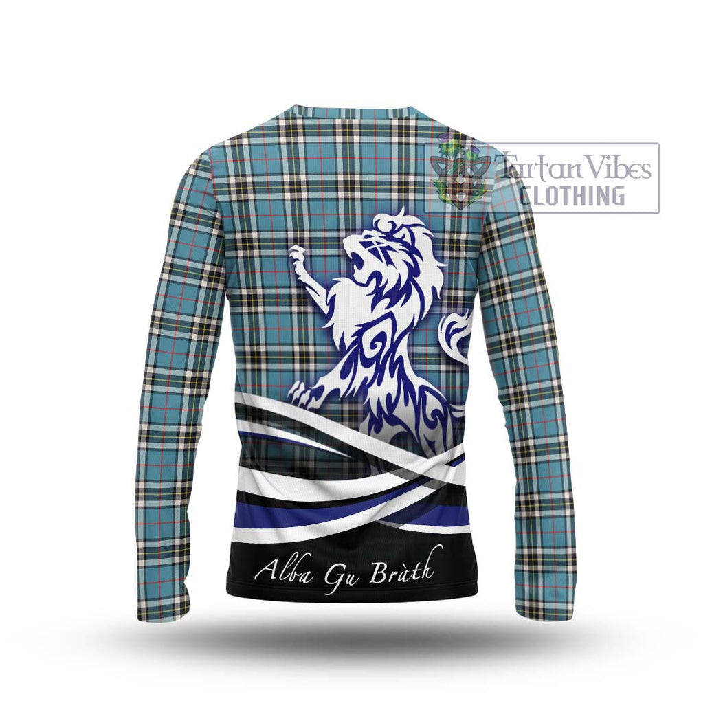 Thompson (Thomson) Tartan Long Sleeve T-Shirt with Alba Gu Brath Regal Lion Emblem - Tartanvibesclothing Shop