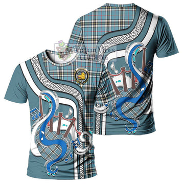 Thompson (Thomson) Tartan T-Shirt with Epic Bagpipe Style