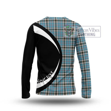 Thompson (Thomson) Tartan Long Sleeve T-Shirt with Family Crest Circle Style