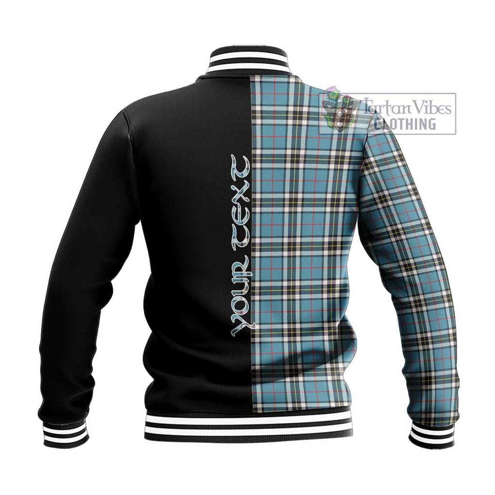 Thompson (Thomson) Tartan Baseball Jacket with Family Crest and Half Of Me Style - Tartanvibesclothing Shop