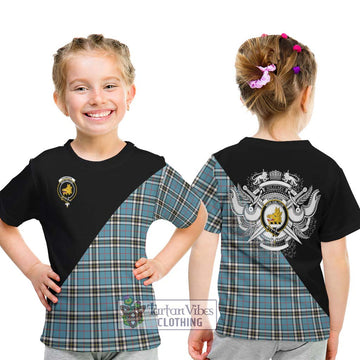 Thompson (Thomson) Tartan Kid T-Shirt with Family Crest and Military Logo Style