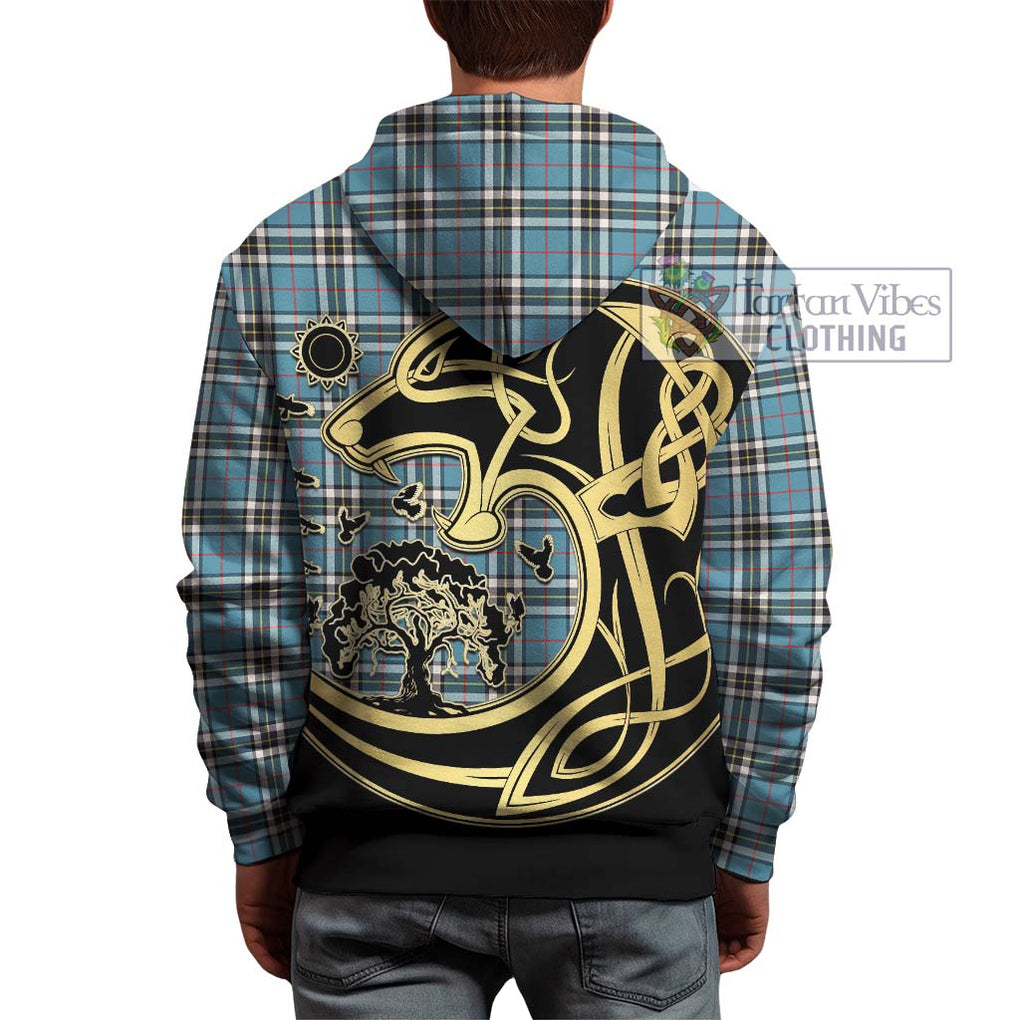 Thompson (Thomson) Tartan Hoodie with Family Crest Celtic Wolf Style - Tartan Vibes Clothing