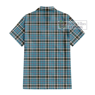 Thompson (Thomson) Tartan Short Sleeve Button Shirt with Family Crest DNA In Me Style