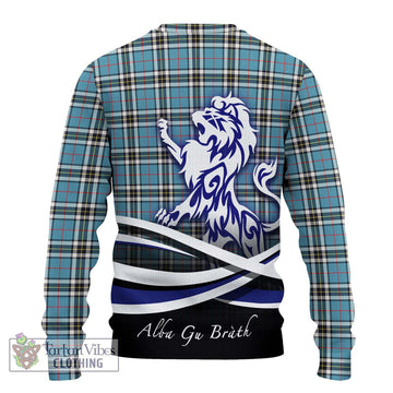 Thompson (Thomson) Tartan Ugly Sweater with Alba Gu Brath Regal Lion Emblem