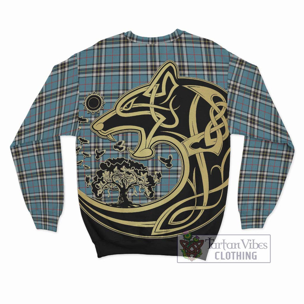 Thompson (Thomson) Tartan Sweatshirt with Family Crest Celtic Wolf Style - Tartan Vibes Clothing